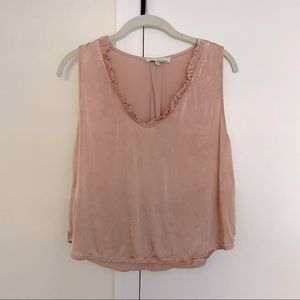 June & Hudson pink ruffle tank top. M